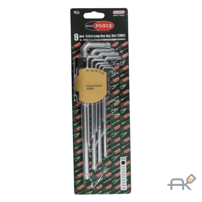 Набор ключей TORX Г-образных экстра длинных. 9пр. (Т10. Т15. Т20. Т25. Т27. Т30. Т40. Т45. Т50) в пластиковом держателе RF-5098XL 